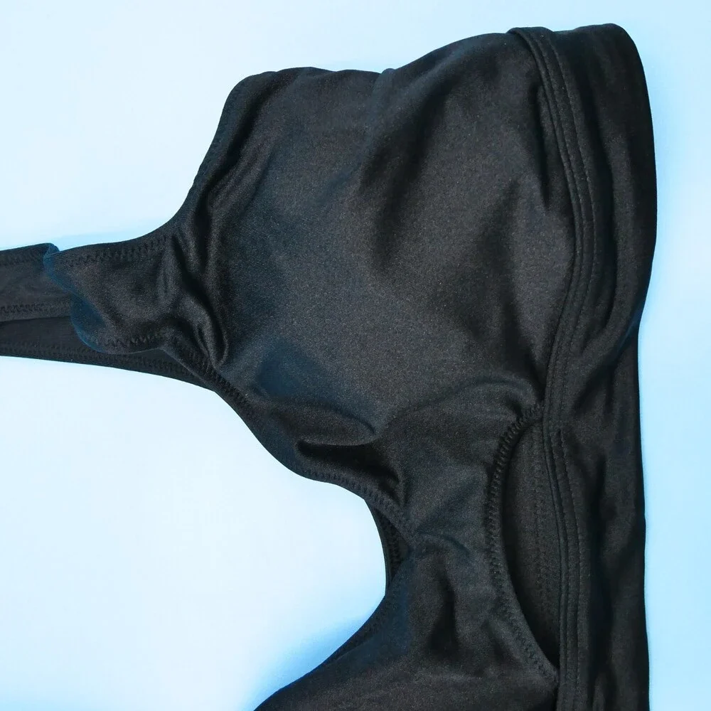 Victorias Secret Large Black Unlined Pullover Peek A Boo Bikini Top Swimwear New